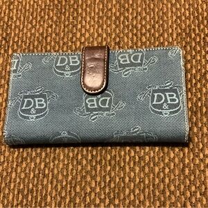 Dooney & Bourke Blue Denim and leather Monogram Wallet/Checkbook Cover